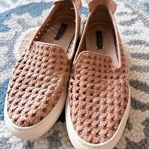 Rachel Zoe Woven Slip-On Shoes in Light Brown